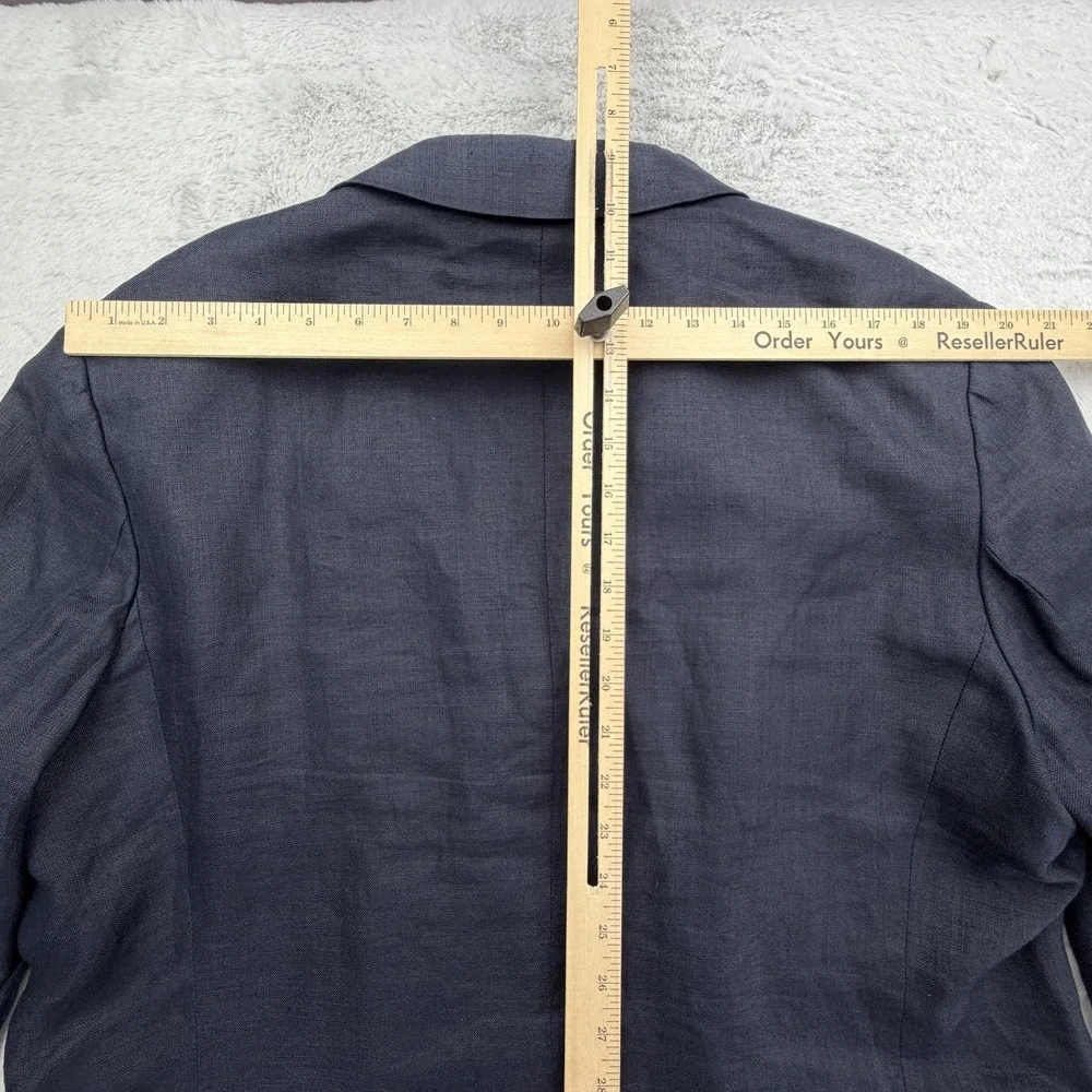 J.CREW Suit Jacket Mens 44R Blue 100% Linen Single Breasted Notch Lapel 2-Button